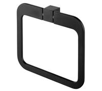 Bisk Wall Towel Ring Round Dressing-Gown Hanger Bathroom Black Powder Coated Zamak