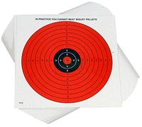 Bisley 14cm x 14cm Day Glo Airgun Card Targets - Approx. 50 Pack Of Thick Card Targets For Air Pistol And Air Rifle Target Shooting, Practice & Plinking
