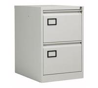 Bisley 2 Drawer Contract Steel Filing Cabinet - Goose Grey - AOC2G/G
