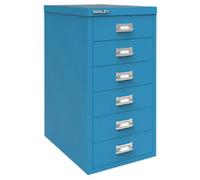 Bisley 29 Series Steel Multi Drawer Cabinet 6 Drawers 279 x 380 x 590 mm Azure