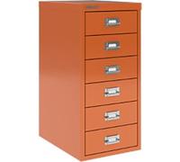 Bisley 29 Series Steel Multi Drawer Cabinet 6 Drawers 279 x 380 x 590 mm Bisley Orange