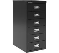 Bisley 29 Series Steel Multi Drawer Cabinet 6 Drawers 279 x 380 x 590 mm Black
