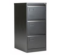Bisley 3 Drawer Contract Steel Filing Cabinet - Black - AOC3BLK