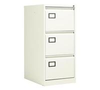 Bisley 3 Drawer Contract Steel Filing Cabinet - Chalk - AOC3WHT