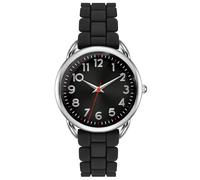 Bisley 35MM Watches for Women Big Face Easy Reader Silicone Strap Water Proof, All black, Casual watch
