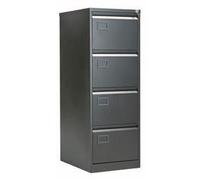 Bisley 4 Drawer Contract Steel Filing Cabinet - Black - AOC4BLK