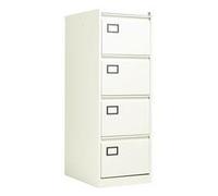 Bisley 4 Drawer Contract Steel Filing Cabinet - Chalk - AOC4WHT