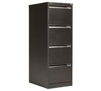 Bisley BS Steel Filing Cabinet 4 Drawers Lockable 470 x 622 x 1,321 mm Black