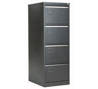 Bisley Filing Cabinet 4 Drawers Lockable 470 x 622 x 1,312 mm Grey