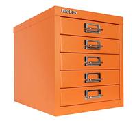 Bisley 5 Drawer Steel Desktop Multidrawer Storage Cabinet, Orange (MD5-OR)