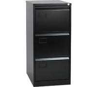 Bisley AOC Steel Filing Cabinet 3 Drawers Lockable 470 x 622 x 1,016 mm Black