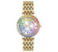 Bisley Bold Statement Women Watch Diamond Ice-Out Big Face Analog Watch, Gold, Casual watch