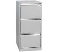 Bisley BS Steel Filing Cabinet 3 Drawers Lockable 470 x 622 x 1,016 mm Grey