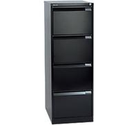Bisley BS Steel Filing Cabinet 4 Drawers Lockable 470 x 622 x 1,321 mm Black