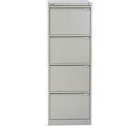Bisley BS Steel Filing Cabinet 4 Drawers Lockable 470 x 622 x 1,321 mm Grey