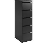 Bisley BS Steel Filing Cabinet Lockable 470 x 622 x 1,511 mm Black
