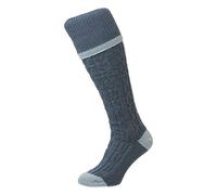Bisley Cable Stripe Shooting Breek Socks in 4 Colours (Denim)
