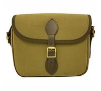 Bisley cartridge bag 75 capacity Green canvas bag leather and brass fittings