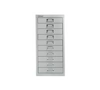 Bisley Desktop Cabinet 10 Drawer H590xW279xD380mm Steel - Color: Silver