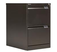 Bisley Double Filing Cabinet Black 2 Drawer - bs2e