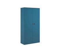 Bisley Economy Double Door Steel Office Cupboards, 4 Shelf - 91wx40dx197h (cm), Blue