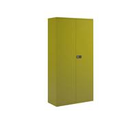 Bisley Economy Double Door Steel Office Cupboards, 4 Shelf - 91wx40dx197h (cm), Green, Fully Installed