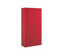 Bisley Economy Double Door Steel Office Cupboards, 4 Shelf - 91wx40dx197h (cm), Red, Fully Installed