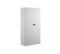 Bisley Economy Double Door Steel Office Cupboards, 4 Shelf - 91wx40dx197h (cm), White, Express Delivery