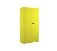 Bisley Economy Double Door Steel Office Cupboards, 4 Shelf - 91wx40dx197h (cm), Yellow