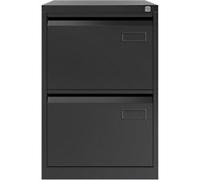 Bisley Filing Cabinet 2 Drawers Lockable 470 x 622 x 711 mm Black