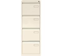 Bisley Filing Cabinet 4 Drawers Lockable 470 x 622 x 1,312 mm Chalk White
