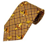 Bisley Grouse Brown 100% Silk Tie - Shooting and hunting - Handmade