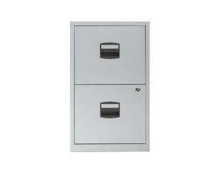 Bisley Metal Filing Cabinet 2 Drawer A4 H670xW410xD400mm - Color: Silver