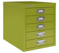 Bisley MultiDrawer Steel Desktop Drawers 5 Drawers 279 x 380 x 325 mm Green