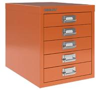 Bisley MultiDrawer Steel Desktop Drawers 5 Drawers 279 x 380 x 325 mm Orange