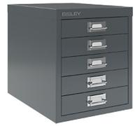 Bisley MultiDrawer Steel Desktop Drawers 5 Drawers Not Lockable 279 x 380 x 325 mm Anthracite Grey