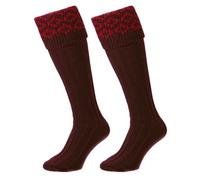 Bisley Pattern Top Shooting Breek Socks in 4 Colours (Maroon)