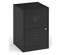 Bisley A4 home filer with 2 drawers - black