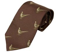 Bisley Pheasants Burgandy 100% Silk Tie - Shooting and hunting - Handmade