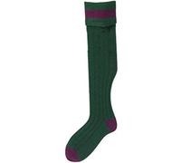 Bisley Shooting sock and garter set - olive/grape Sizes medium & large (Large 10 - 12)