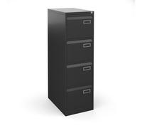 Bisley steel 4 drawer public sector contract filing cabinet 1321mm high - black