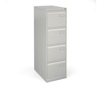 Bisley steel 4 drawer public sector contract filing cabinet 1321mm high - goose grey