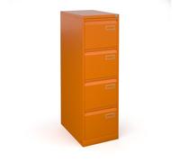 Bisley steel 4 drawer public sector contract filing cabinet 1321mm high - orange (Made-to-order 4 - 6 week lead time)