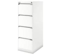 Bisley Steel Filing Cabinet 4 Drawers Lockable 470 x 622 x 1,321 mm Chalk White