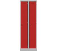 Bisley Steel Locker 1 Door 2 nests Combination Lock M3 600 x 450 x 1,800 mm Light Grey, Cardinal Red