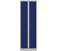 Bisley Steel Locker 1 Door 2 nests Combination Lock M3 600 x 450 x 1,800 mm Light Grey, Oxford Blue