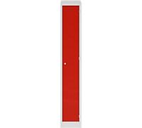 Bisley Steel Locker 1 Door Combination Lock M2 300 x 450 x 1,800 mm Light Grey, Cardinal Red
