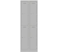 Bisley Steel Locker 2 Doors 2 nests Combination Lock M3 600 x 450 x 1,800 mm Light Grey