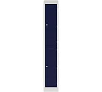Bisley Steel Locker 2 Doors Combination 300 x 450 x 1,800 mm Light Grey, Oxford Blue