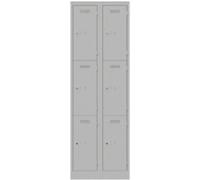 Bisley Steel Locker 3 Doors 2 nests Pad lock 600 x 450 x 1,800 mm Light Grey